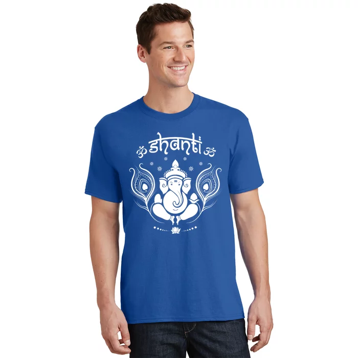 Ganesh Hindu Elephant God Shanti Peace Yoga Gift T-Shirt