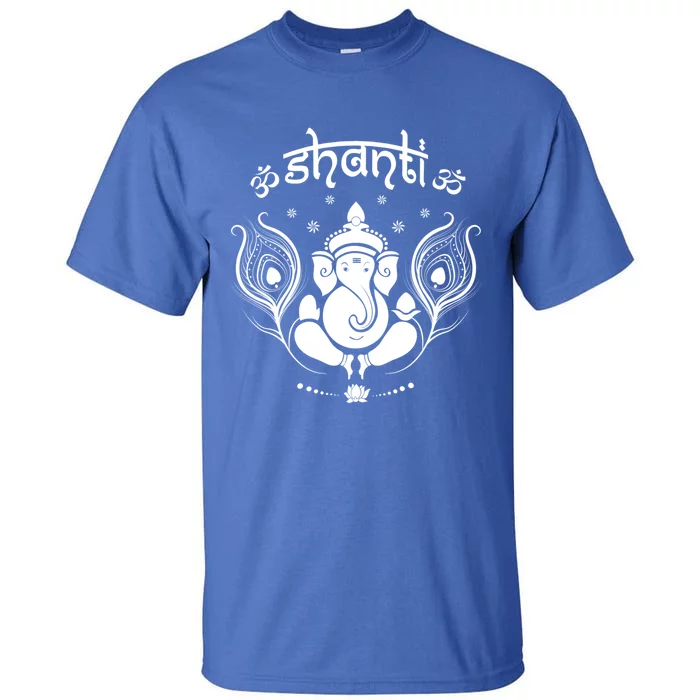 Ganesh Hindu Elephant God Shanti Peace Yoga Gift Tall T-Shirt