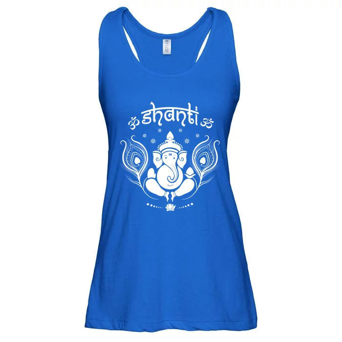 Ganesh Hindu Elephant God Shanti Peace Yoga Gift Ladies Essential Flowy Tank