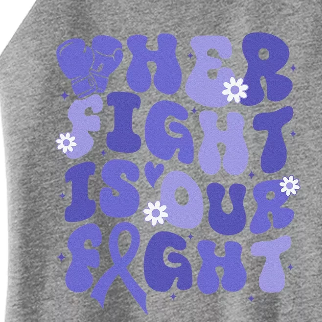 Gerd Her Fight Is Our Fight Periwinkle Flower Ribbon Women’s Perfect Tri Rocker Tank