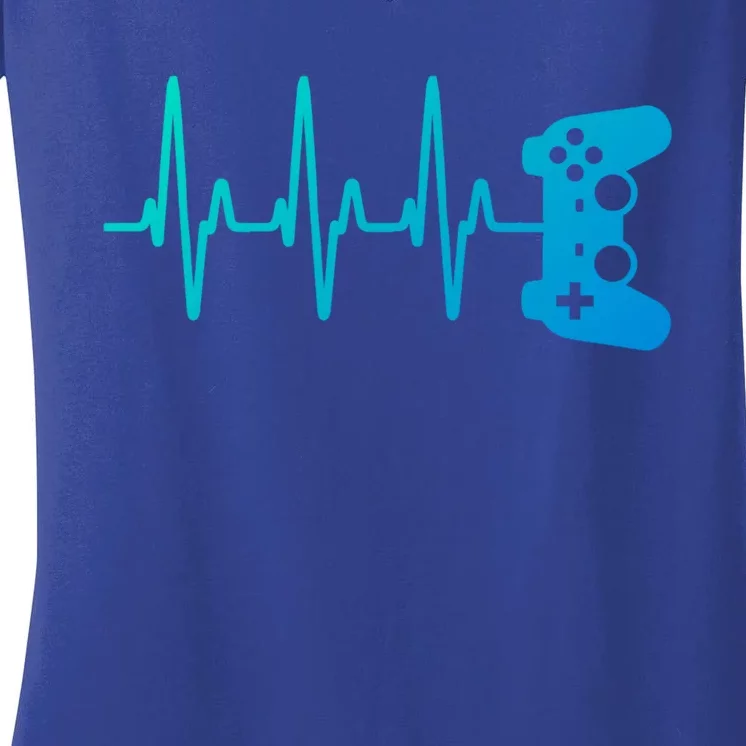 Gamer Heartbeat For Gaming Gift Women's V-Neck T-Shirt