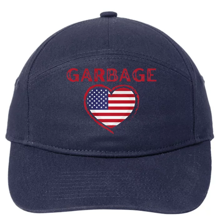 Garbage Heart Flag Usa Premium 7-Panel Snapback Hat