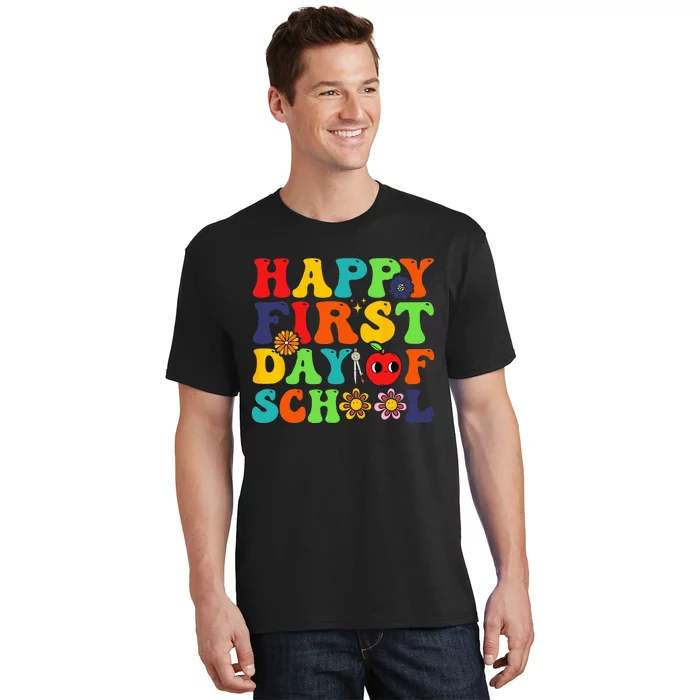 Groovy Happy First Day Of School Back To School Teachers T-Shirt