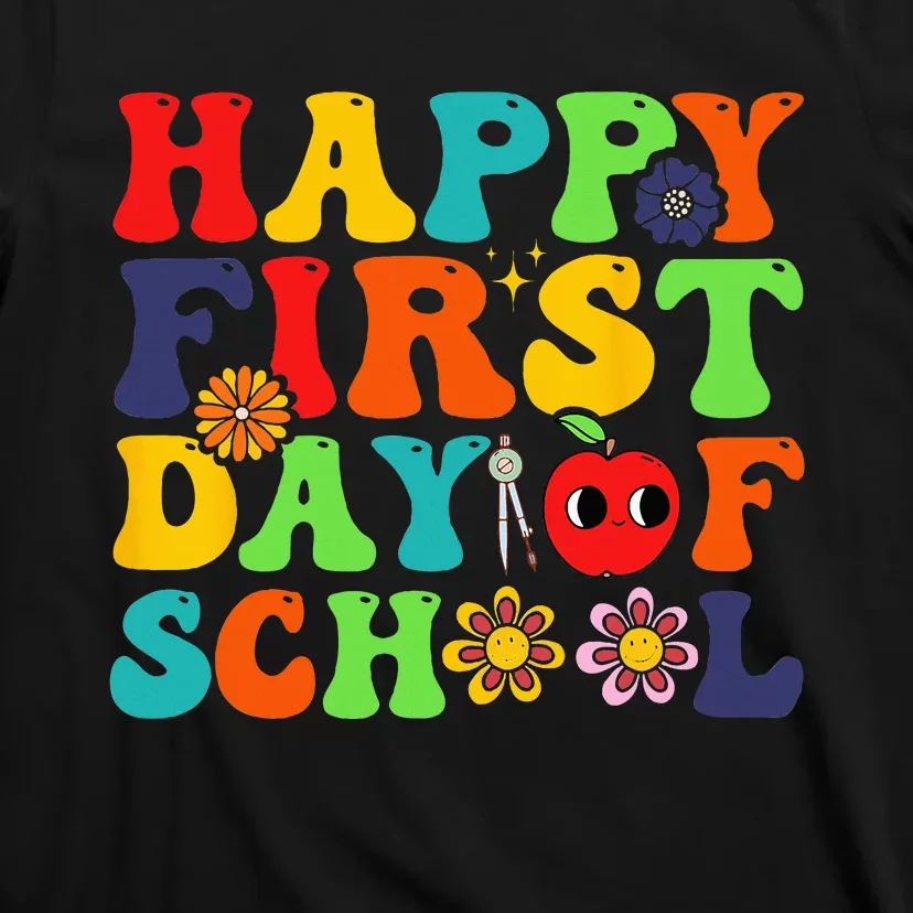 Groovy Happy First Day Of School Back To School Teachers T-Shirt