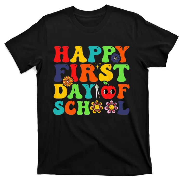 Groovy Happy First Day Of School Back To School Teachers T-Shirt