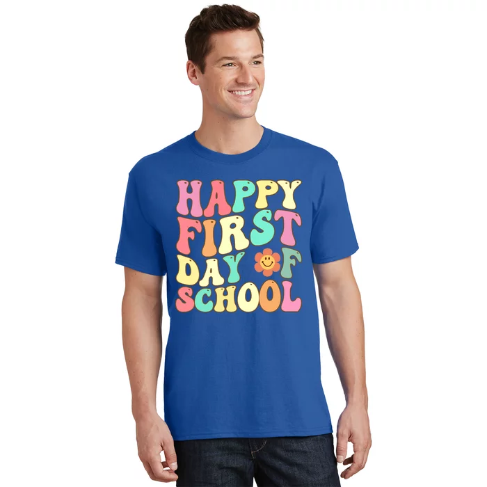 Groovy Happy First Day Of School Teacher Back To School Cool Gift T-Shirt