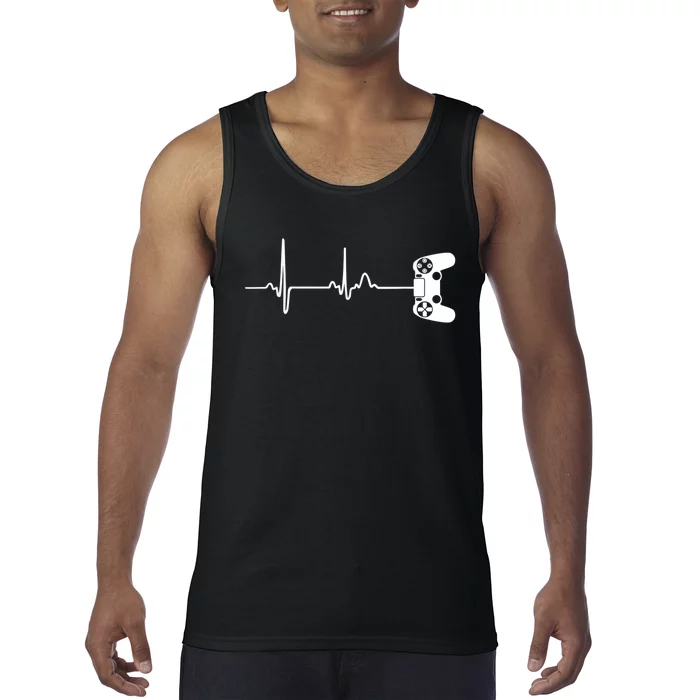 Gamer Heartbeat For Video Game Players Tank Top