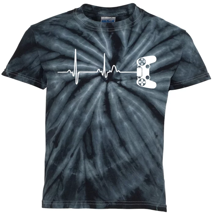 Gamer Heartbeat For Video Game Players Kids Tie-Dye T-Shirt