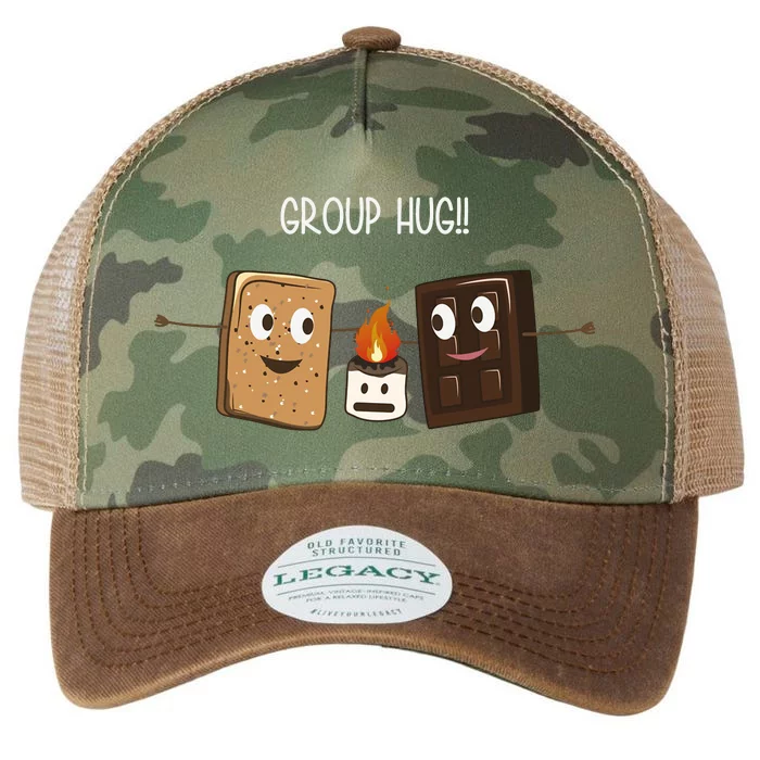 Group Hug Funny Smores Camping Roasting Outdoor Legacy Tie Dye Trucker Hat