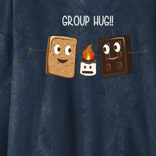 Group Hug Funny Smores Camping Roasting Outdoor Hooded Wearable Blanket