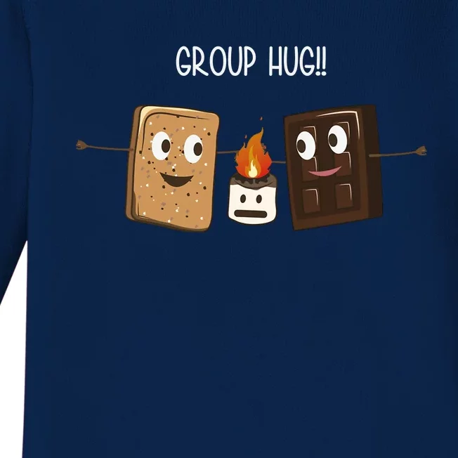 Group Hug Funny Smores Camping Roasting Outdoor Baby Long Sleeve Bodysuit