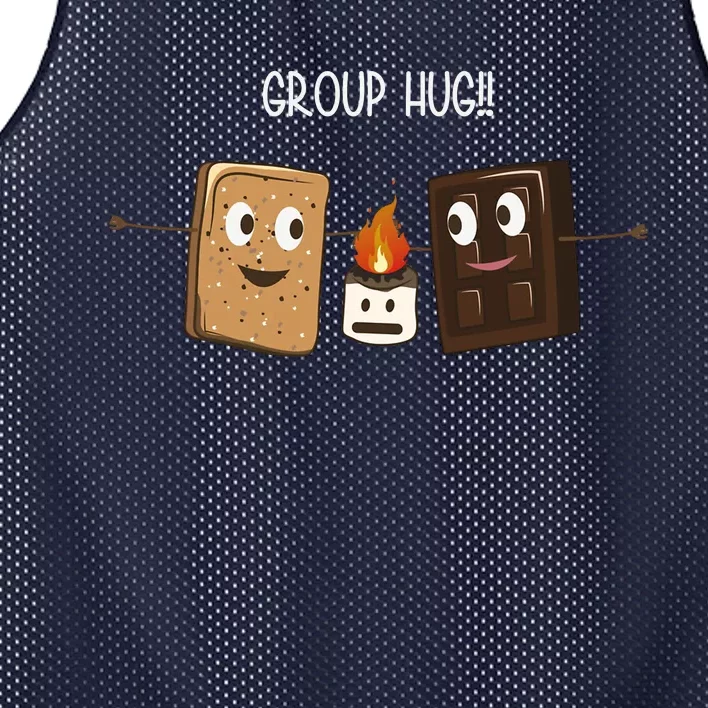 Group Hug Funny Smores Camping Roasting Outdoor Mesh Reversible Basketball Jersey Tank