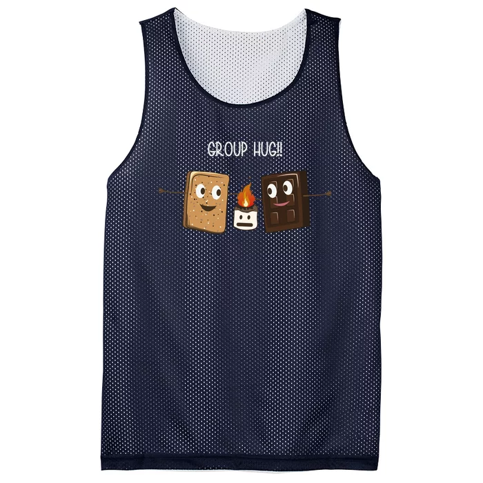 Group Hug Funny Smores Camping Roasting Outdoor Mesh Reversible Basketball Jersey Tank