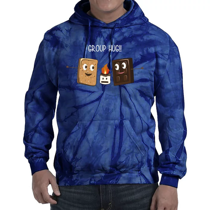 Group Hug Funny Smores Camping Roasting Outdoor Tie Dye Hoodie