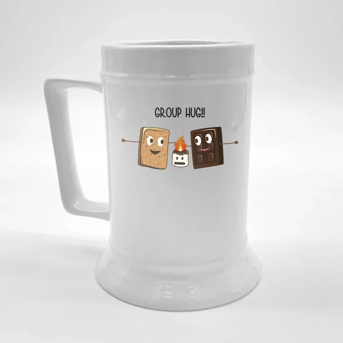 Group Hug Funny Smores Camping Roasting Outdoor Front & Back Beer Stein