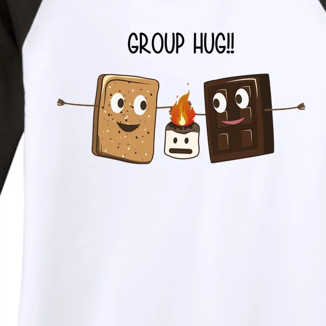 Group Hug Funny Smores Camping Roasting Outdoor Women's Tri-Blend 3/4-Sleeve Raglan Shirt