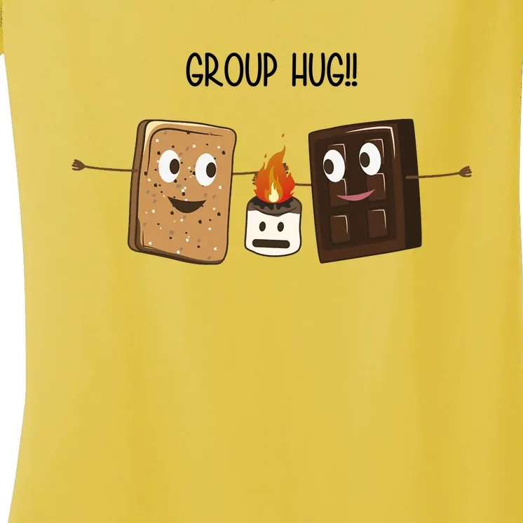 Group Hug Funny Smores Camping Roasting Outdoor Women's V-Neck T-Shirt