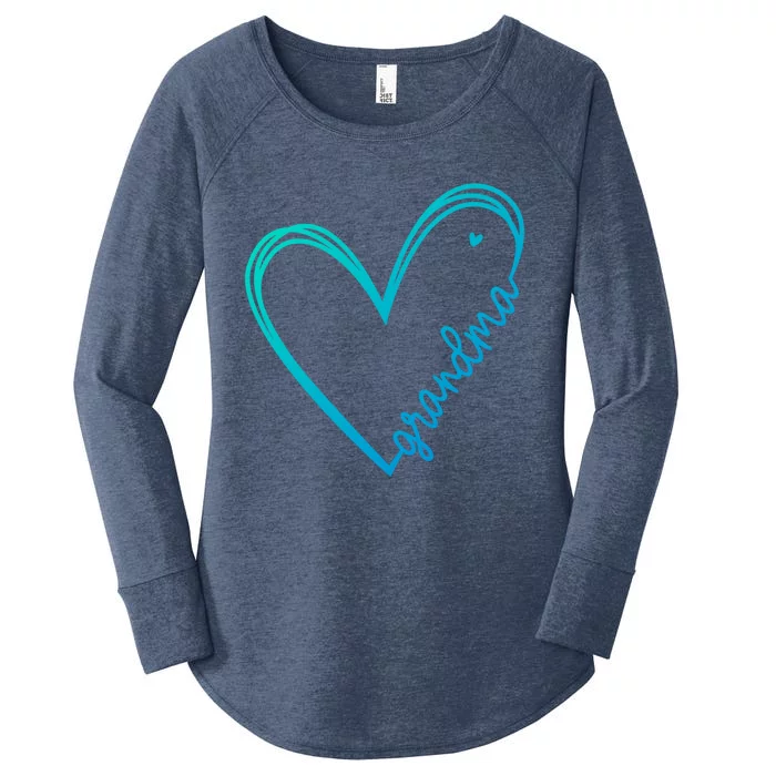 Grandma Heart For Christmas MotherS Day Birthdays Great Gift Women's Perfect Tri Tunic Long Sleeve Shirt