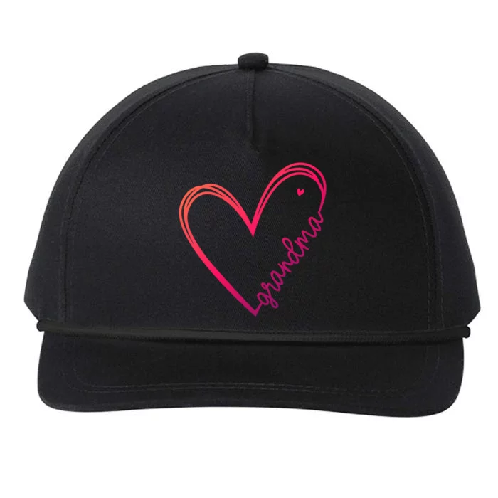 Grandma Heart For Christmas MotherS Day Birthdays Great Gift Snapback Five-Panel Rope Hat