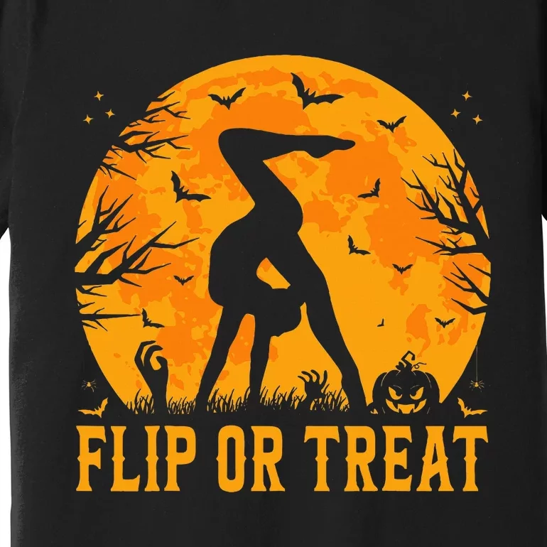 Gymnastics Halloween Flip Or Treat Halloween Gymnastics Premium T-Shirt