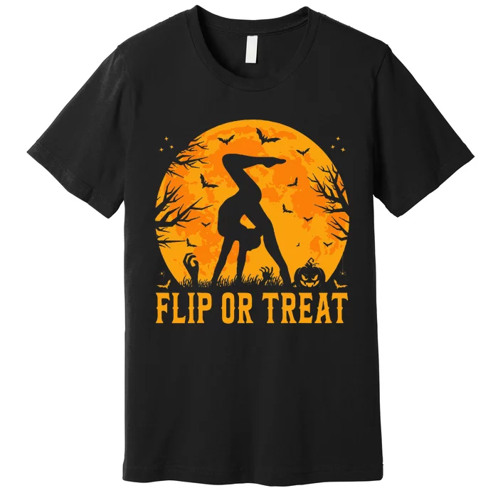 Gymnastics Halloween Flip Or Treat Halloween Gymnastics Premium T-Shirt