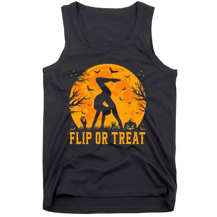 Gymnastics Halloween Flip Or Treat Halloween Gymnastics Tank Top