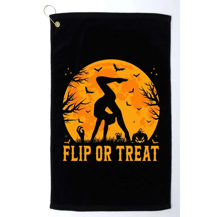 Gymnastics Halloween Flip Or Treat Halloween Gymnastics Platinum Collection Golf Towel