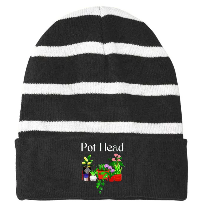 Gardening Hobby Funny Gardener Striped Beanie with Solid Band