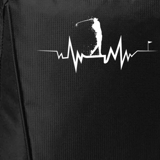 Golf Heartbeat Funny Design For Golfers Cool Gift City Backpack