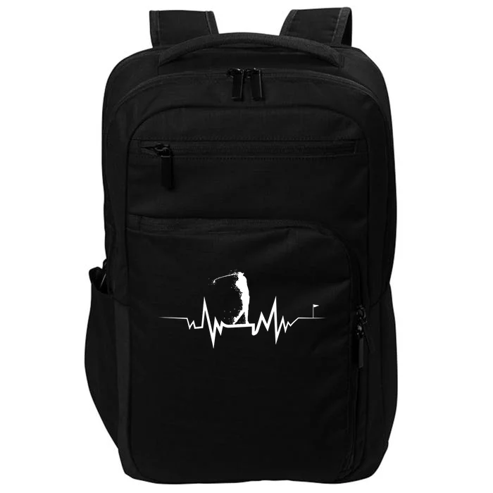 Golf Heartbeat Funny Design For Golfers Cool Gift Impact Tech Backpack