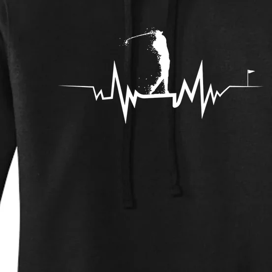 Golf Heartbeat Funny Design For Golfers Cool Gift Women's Pullover Hoodie