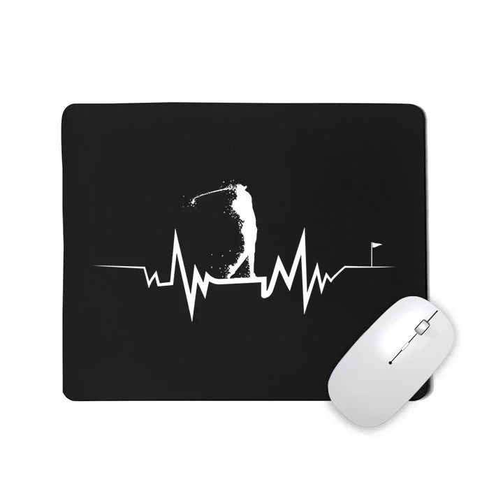 Golf Heartbeat Funny Design For Golfers Cool Gift Mousepad