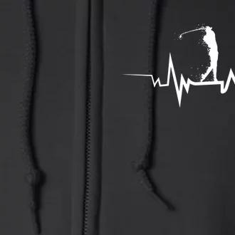 Golf Heartbeat Funny Design For Golfers Cool Gift Full Zip Hoodie