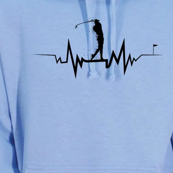 Golf Heartbeat Funny Design For Golfers Cool Gift Unisex Surf Hoodie