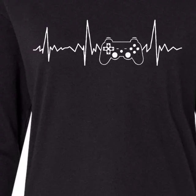 Gamer Heartbeat Funny Video Game Gift Gamer Womens Cotton Relaxed Long Sleeve T-Shirt