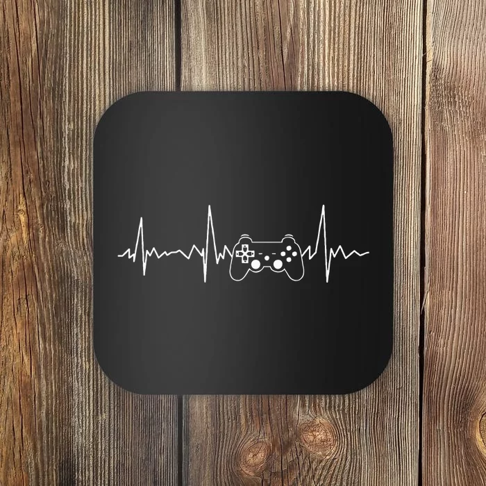 Gamer Heartbeat Funny Video Game Gift Gamer Coaster