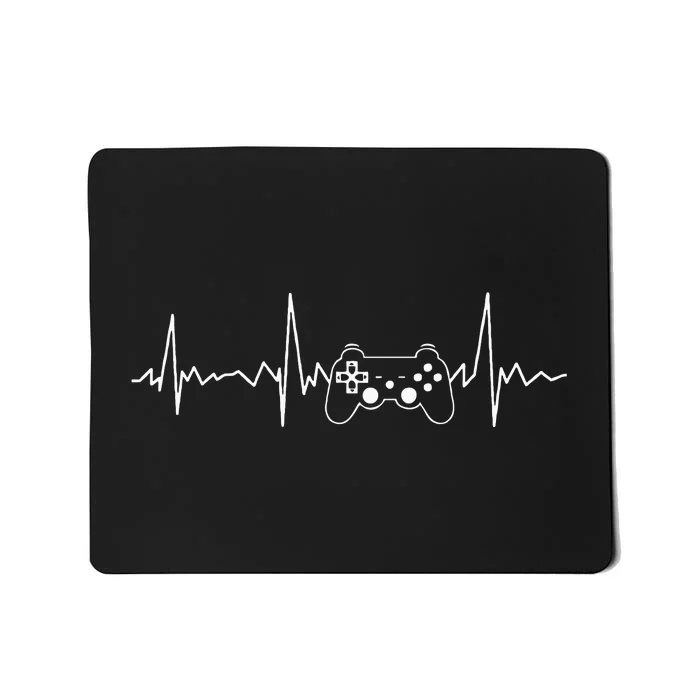 Gamer Heartbeat Funny Video Game Gift Gamer Mousepad