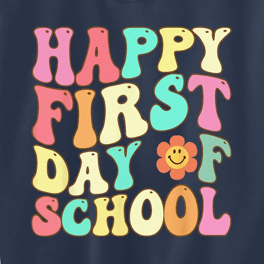 Groovy Happy First Day Of School Teacher Back To School Gift Kids Sweatshirt