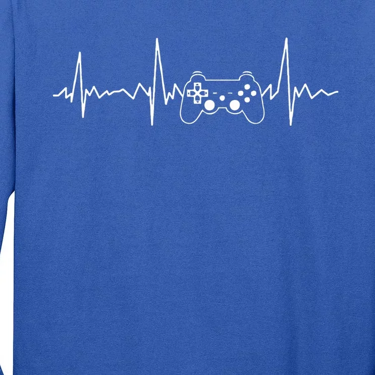 Gamer Heartbeat Funny Video Game Gift Tall Long Sleeve T-Shirt