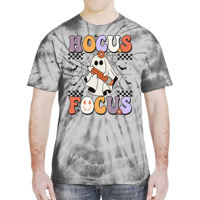 Groovy Hocus Focus Funny Teacher Halloween Costume Tie-Dye T-Shirt