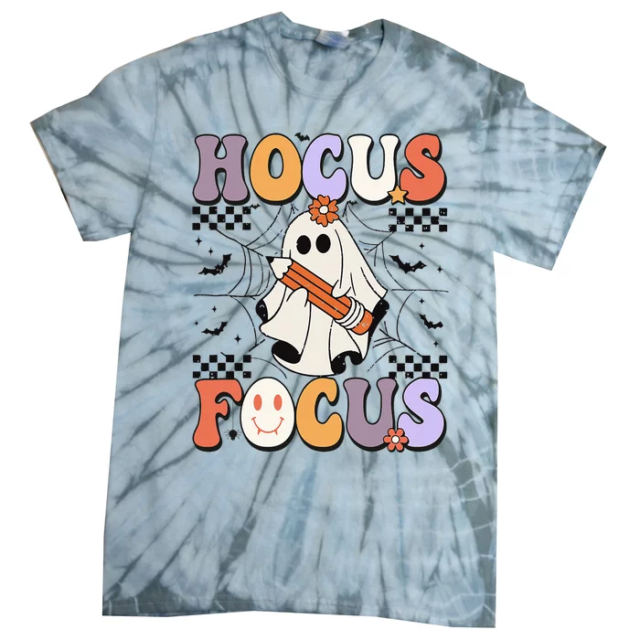 Groovy Hocus Focus Funny Teacher Halloween Costume Tie-Dye T-Shirt