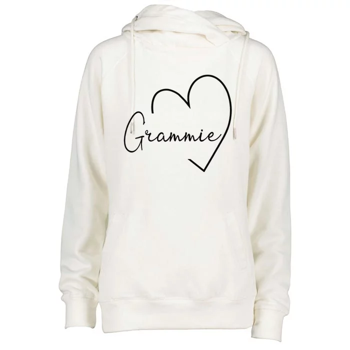 Grammie Heart For Women Grandma Christmas Mother's Day Womens Funnel Neck Pullover Hood