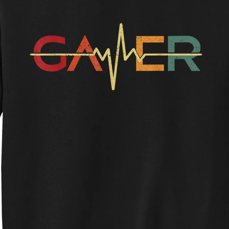 Gamer Heartbeat Funny Video Games Lover Gift Tall Sweatshirt