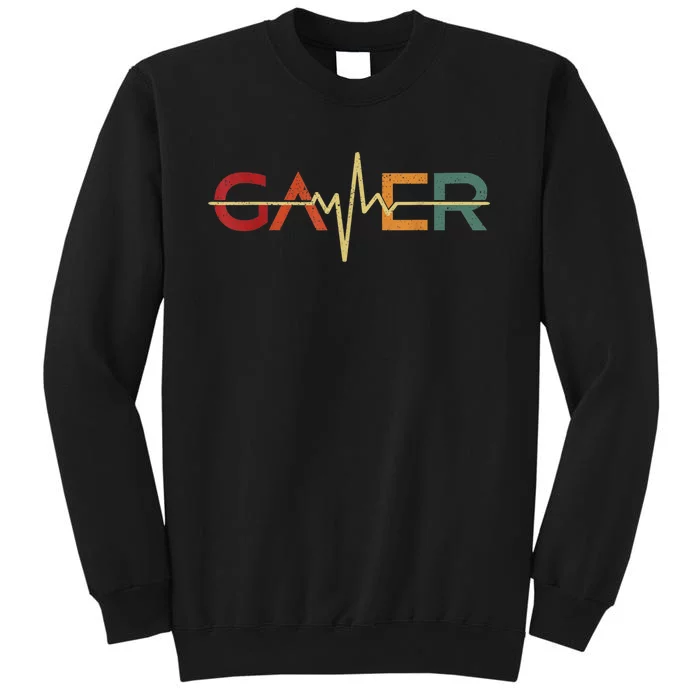 Gamer Heartbeat Funny Video Games Lover Gift Tall Sweatshirt