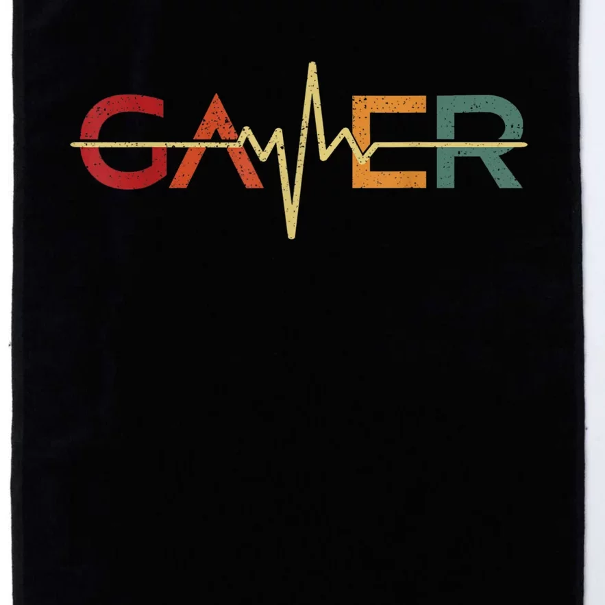 Gamer Heartbeat Funny Video Games Lover Gift Platinum Collection Golf Towel