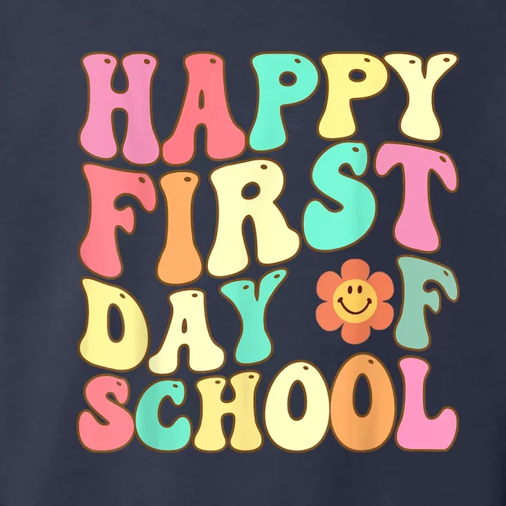 Groovy Happy First Day Of School Teacher Kids Back To School Toddler Hoodie