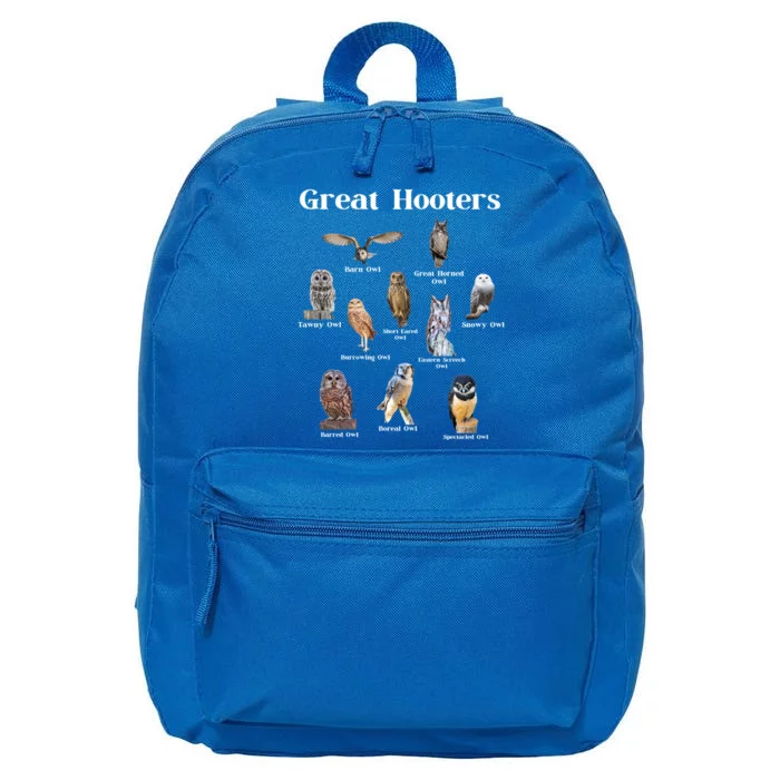 Great Hooter Funny Owl Lover Birding Birdwatcher Dad Joke Funny Gift 16 in Basic Backpack