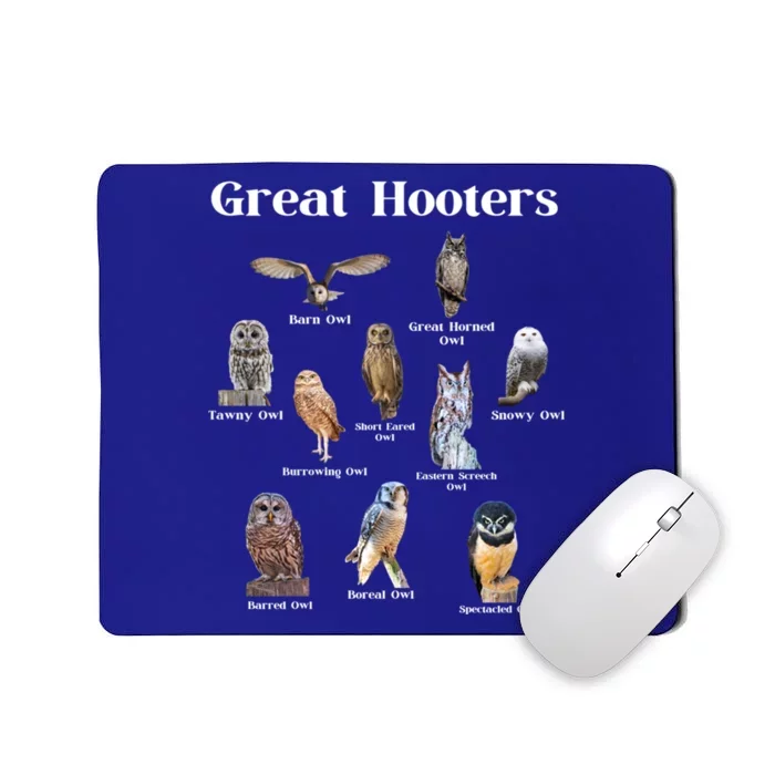 Great Hooter Funny Owl Lover Birding Birdwatcher Dad Joke Funny Gift Mousepad