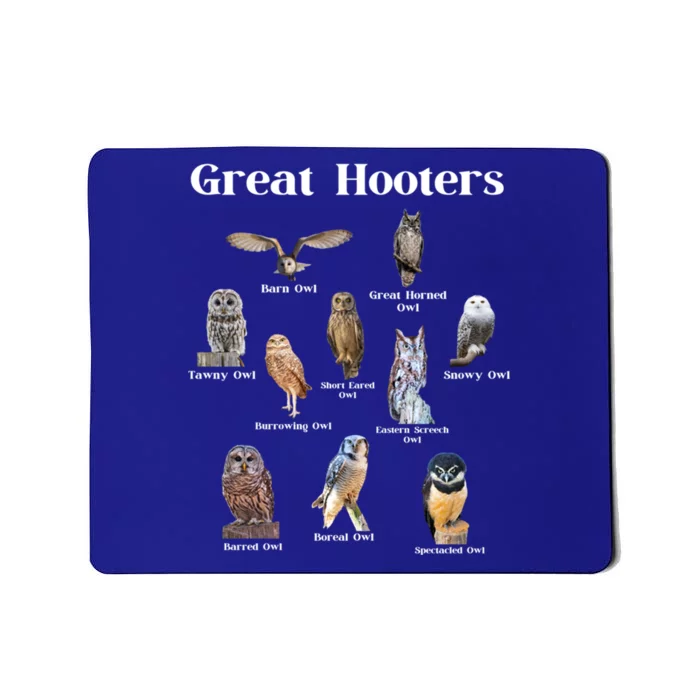 Great Hooter Funny Owl Lover Birding Birdwatcher Dad Joke Funny Gift Mousepad