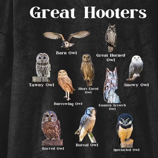 Great Hooter Funny Owl Lover Birding Birdwatcher Dad Joke Hooded Wearable Blanket